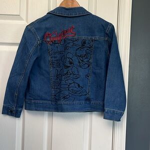 Girls Disney Mickey Mouse Blue Denim Jacket Size 7/8